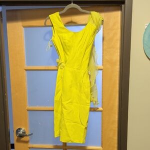 XS Nwt $1990 Julian Gold Yellow Sleeveless Dress
